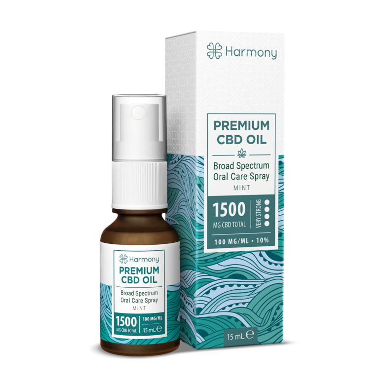 CBD sprejs MINT, 1500mg 15ml, bez THC, HARMONY